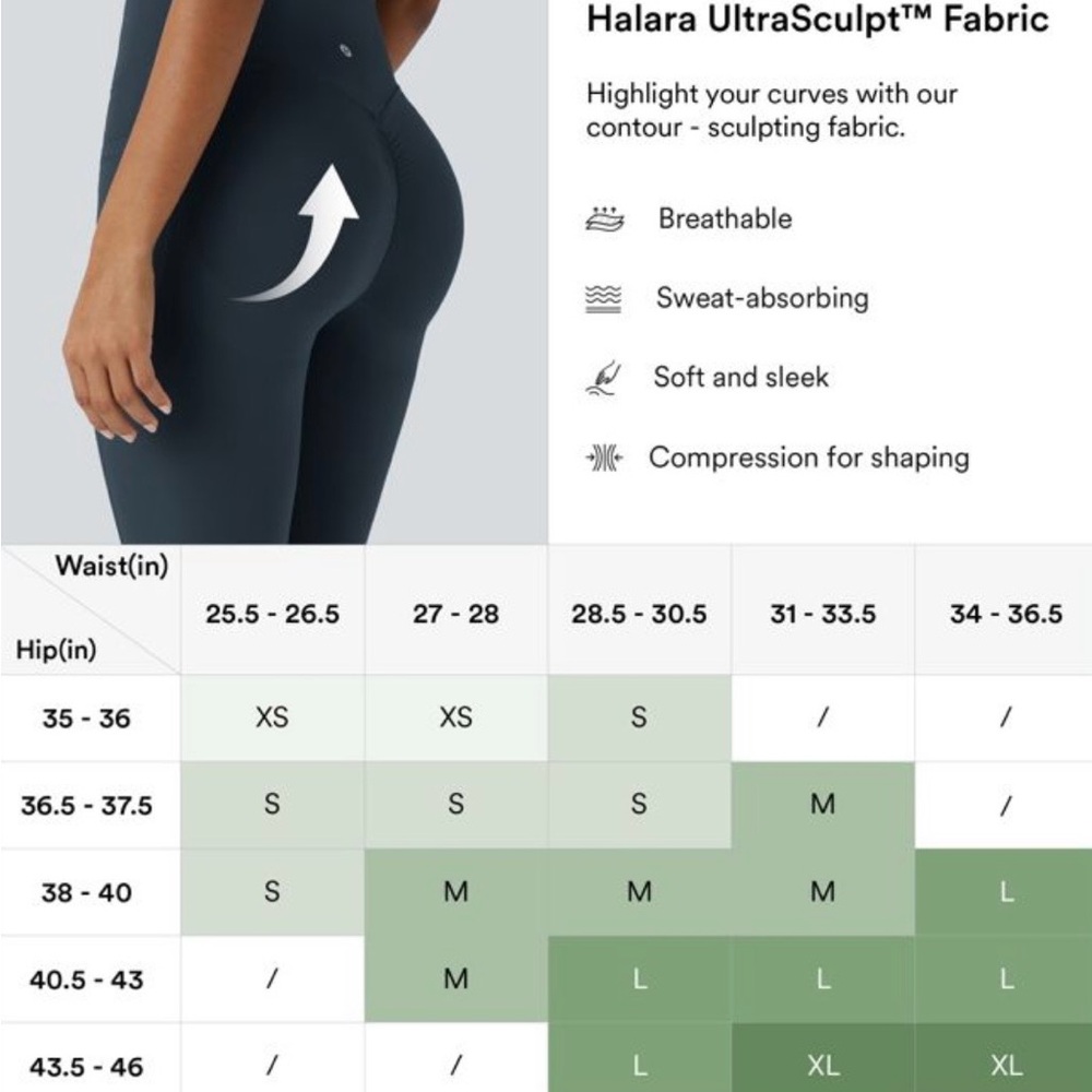HALARA UltraSculpt High Waisted Scrunch Butt Lifting Tummy Control Leggings - Picture 8 of 9